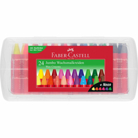 Faber-Castell Wachsmalkreiden Jumbo 24 Stück Mehrfarbig Rot