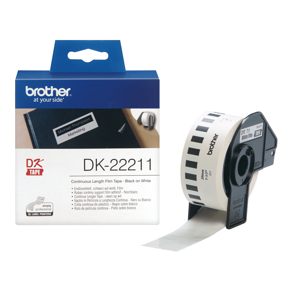 Brother DK-22211 Etikettenfilm Weiß 29mm x 15,2m