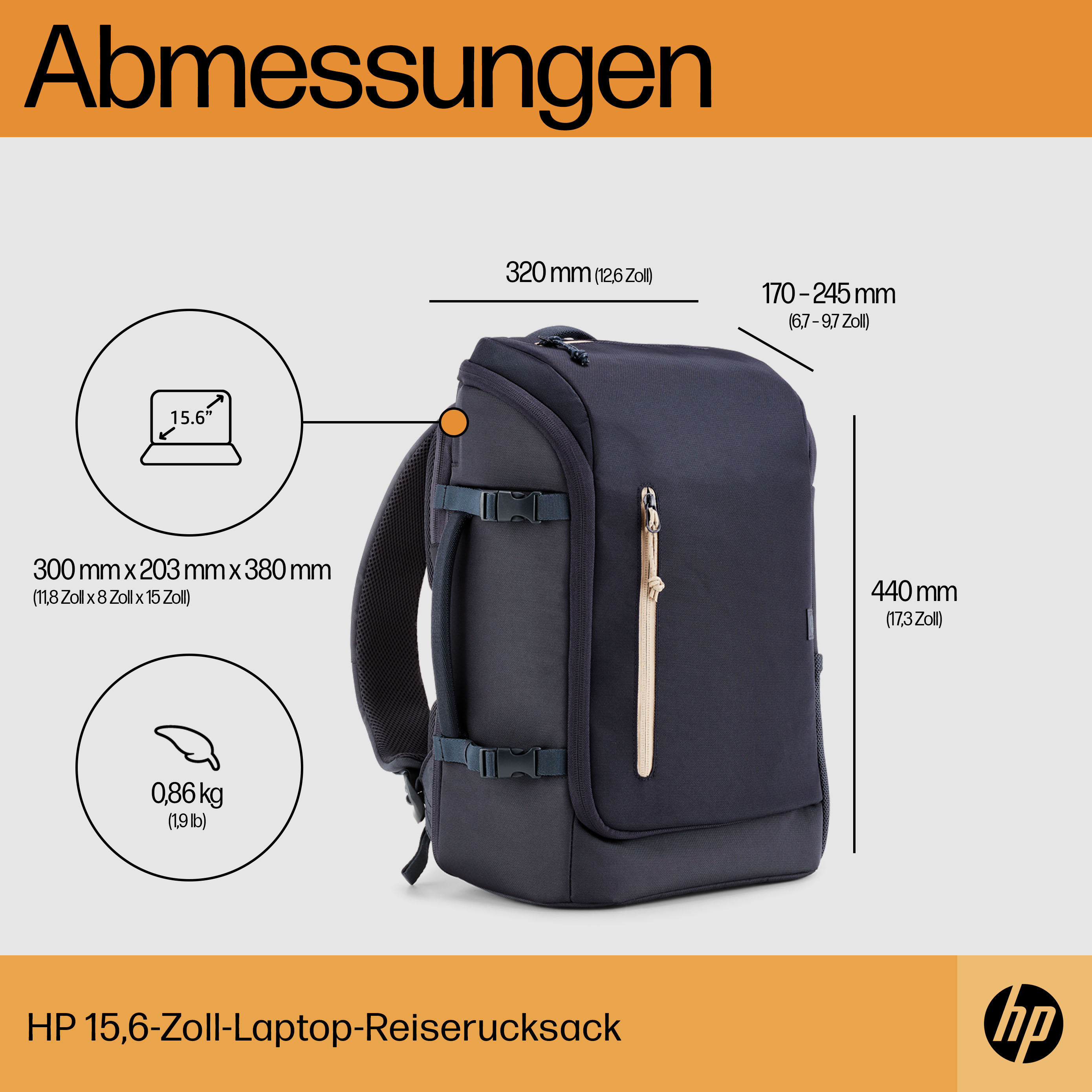 HP Travel Notebook-Rucksack 15,6 Zoll