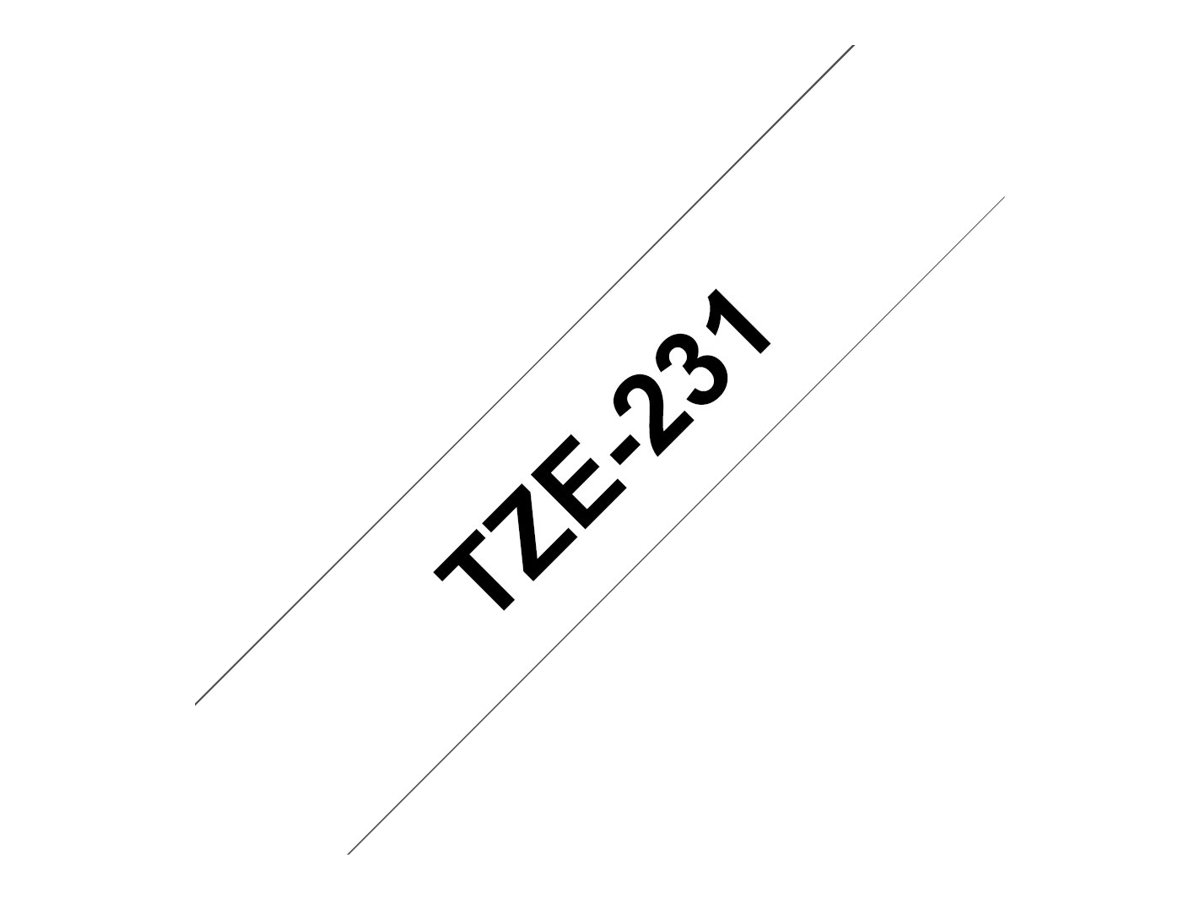 Brother TZe-231 12 mm schwarz/weiß