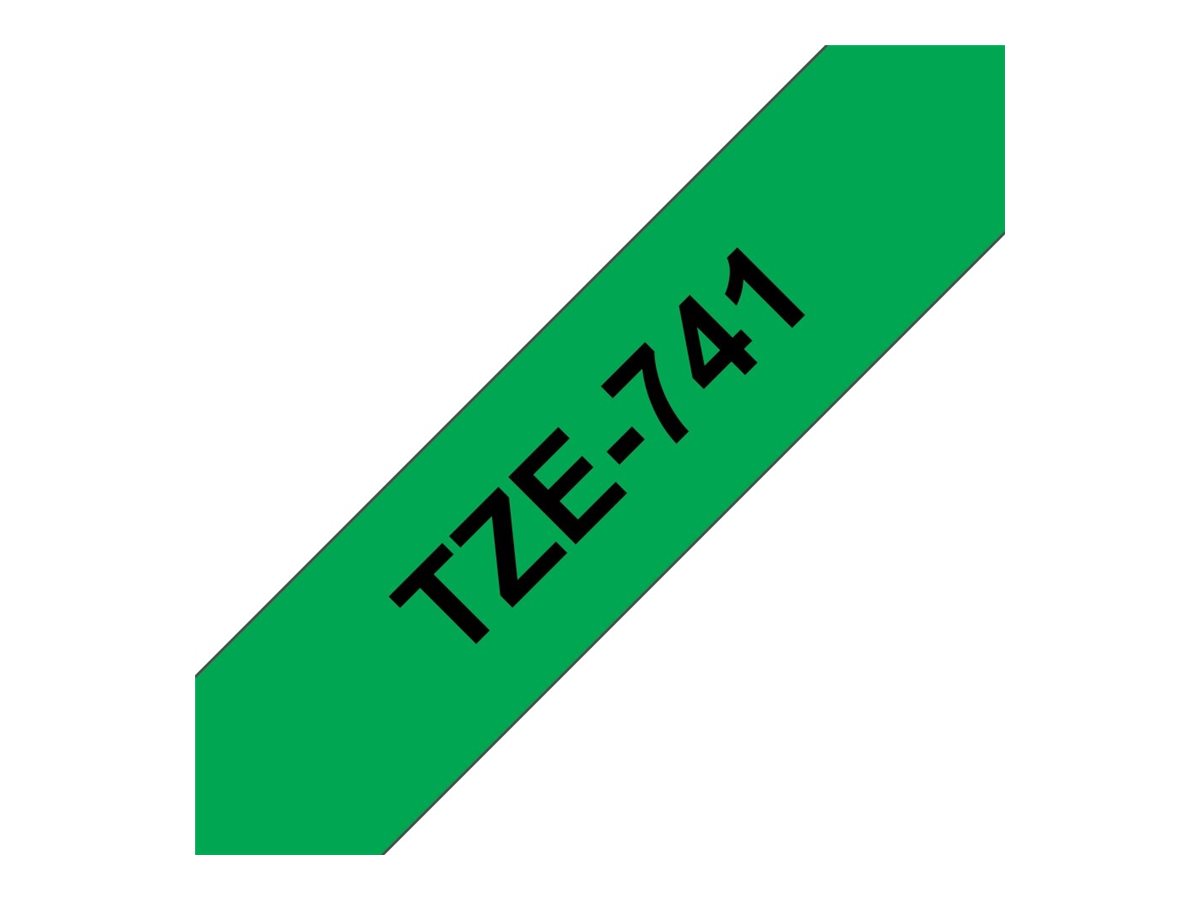 Brother TZe-741 Schwarz auf Grün