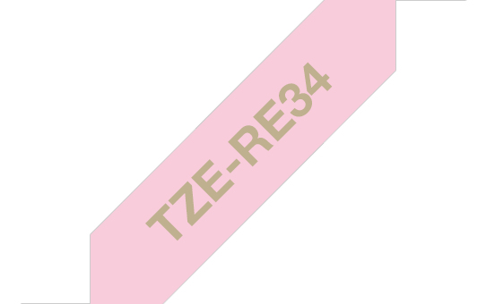 Brother TZe-RE34 Schriftband gold auf pink