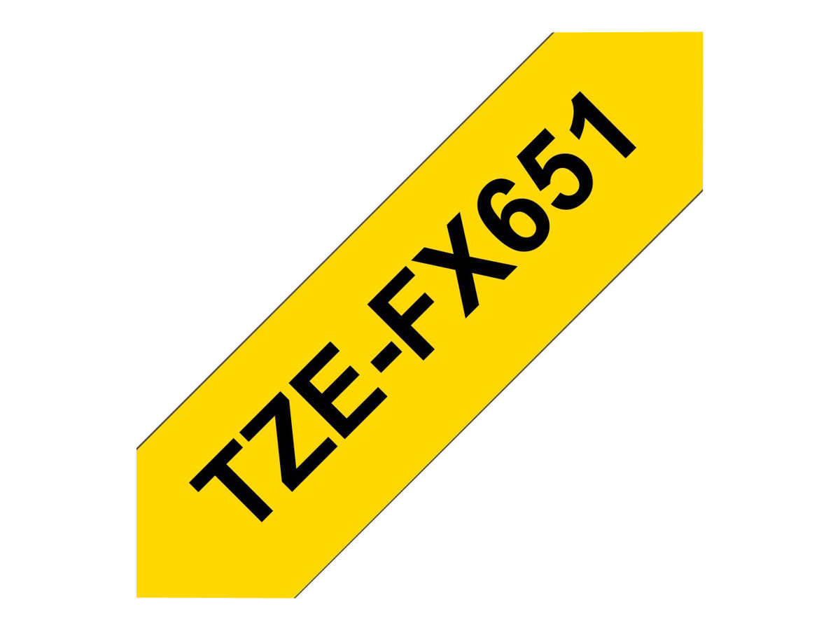 Brother TZe-FX651 Schwarz auf Gelb flexibel