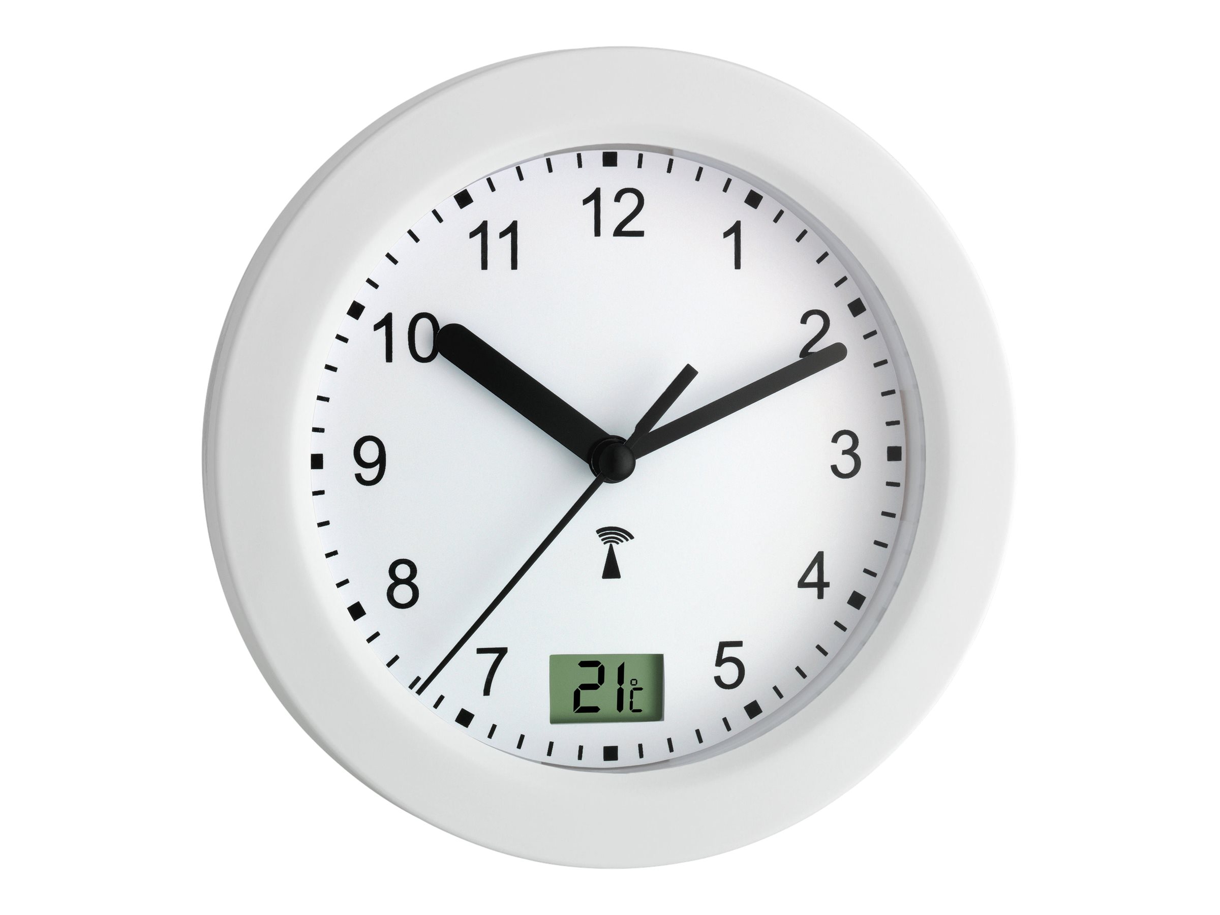 TFA Funkwanduhr 60.3501 Weiß Silber Ø 17,0 cm