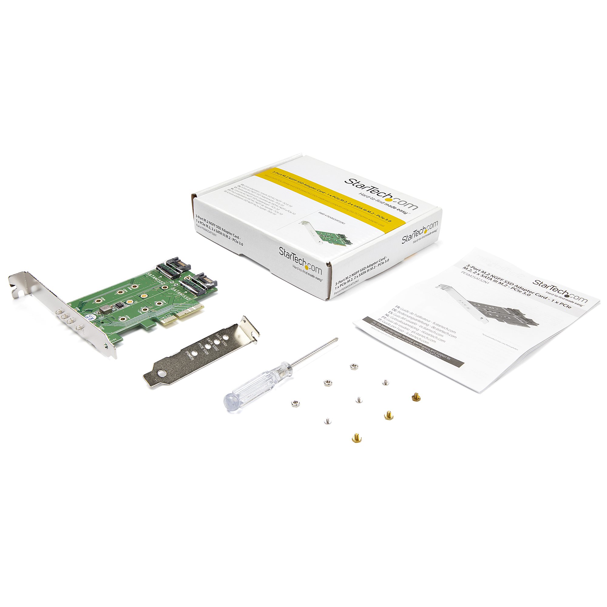StarTech.com 3 Port M.2 SSD Adapterkarte 1x PCIe (NVMe) 2x SATA III