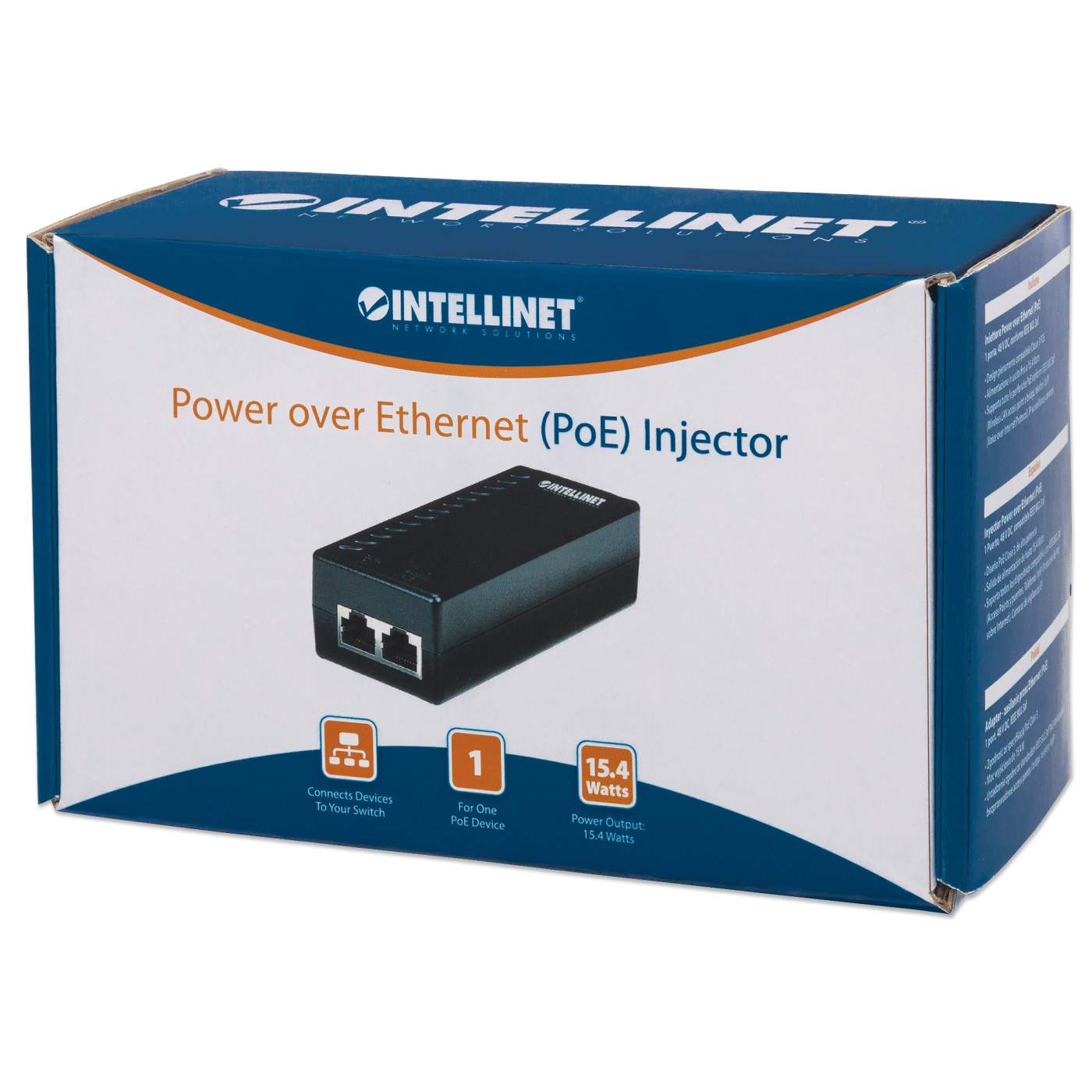 IC Intracom Intellinet PoE Injector 1-Port 48V DC IEEE 802.3af