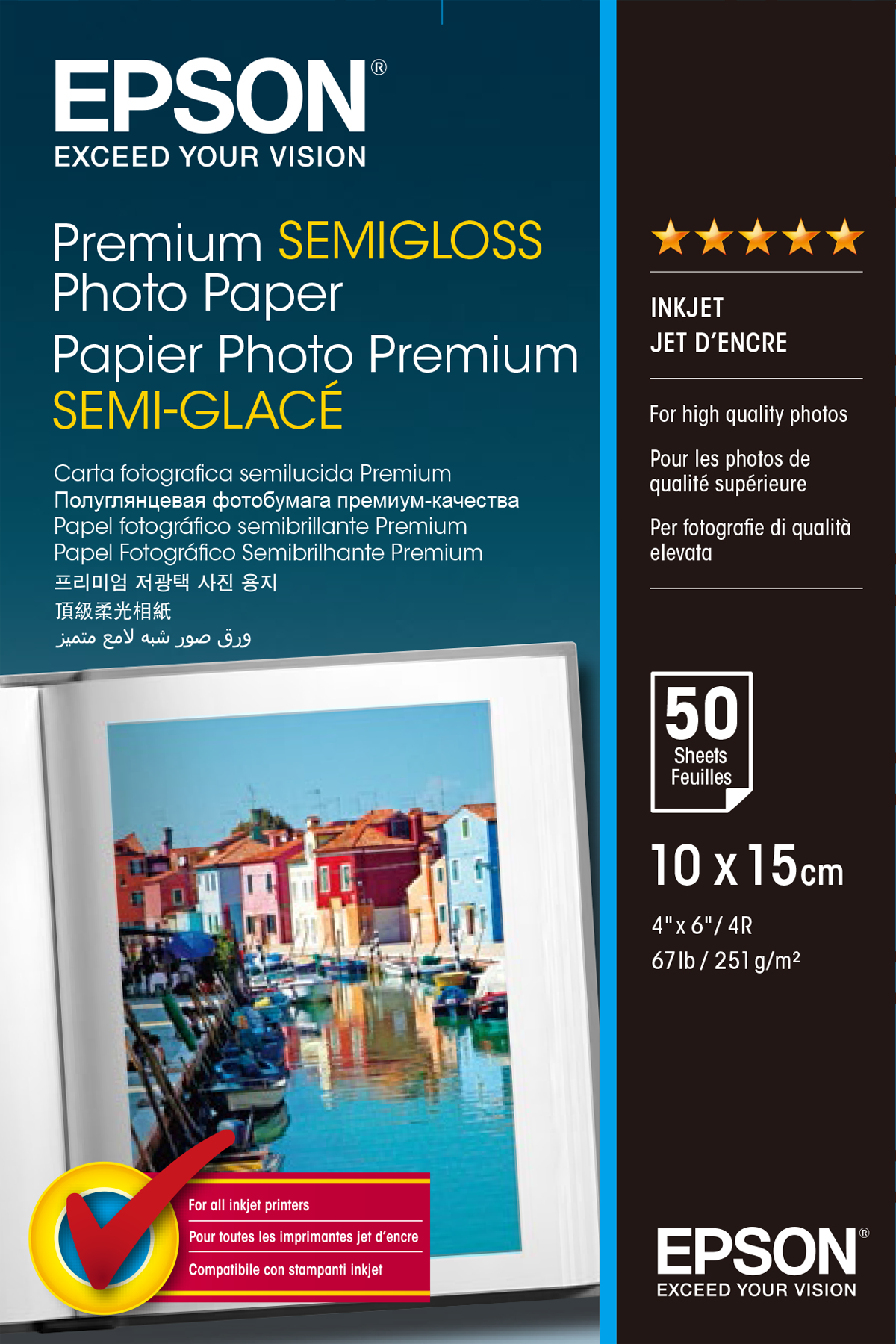 EPSON Fotopapier S041765 10,0 x 15,0 cm seidenmatt 251 gqm 50 Blatt