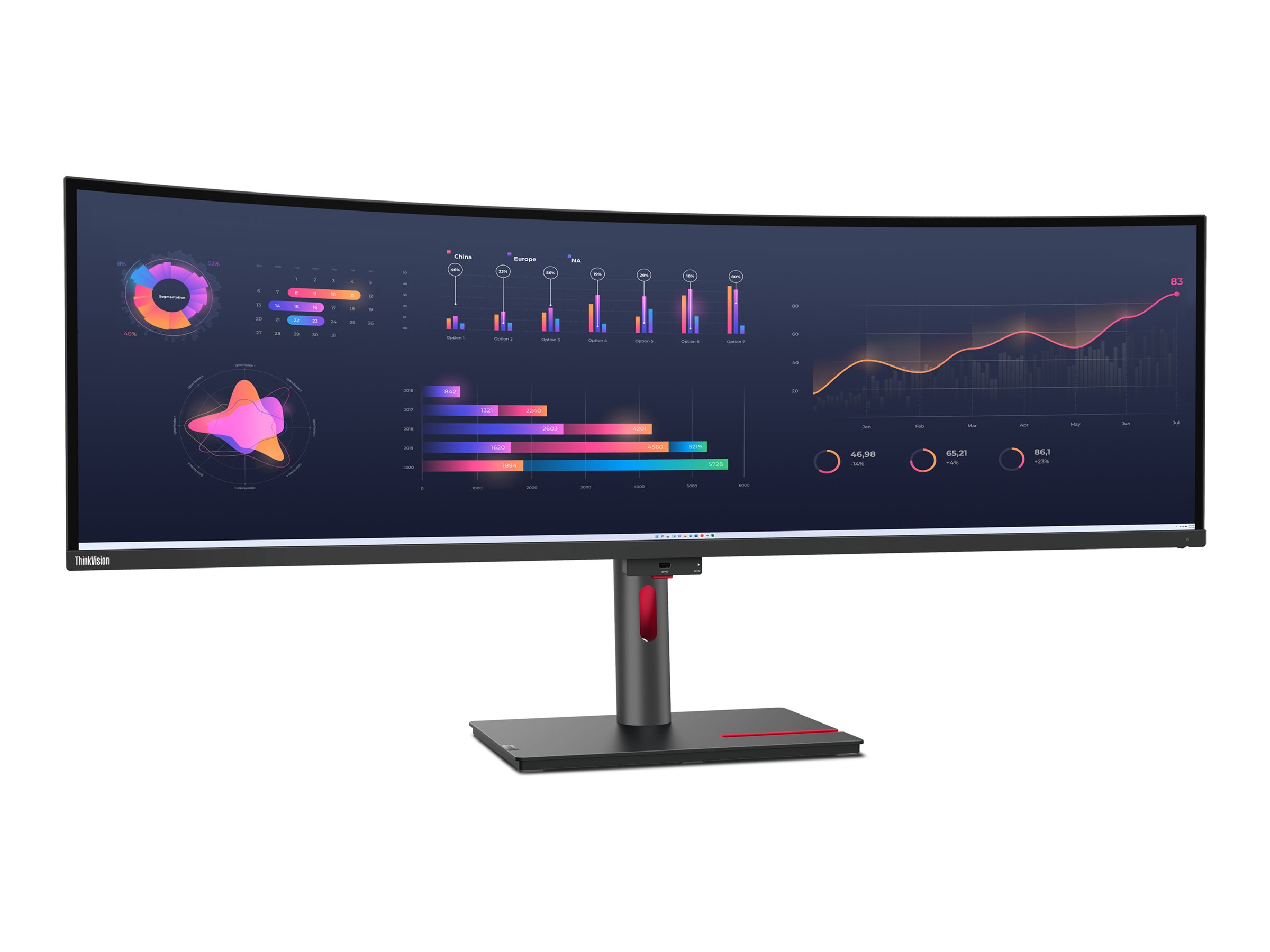 Lenovo ThinkVision P49w-30 LED-Monitor 49 Zoll DQHD gebogen