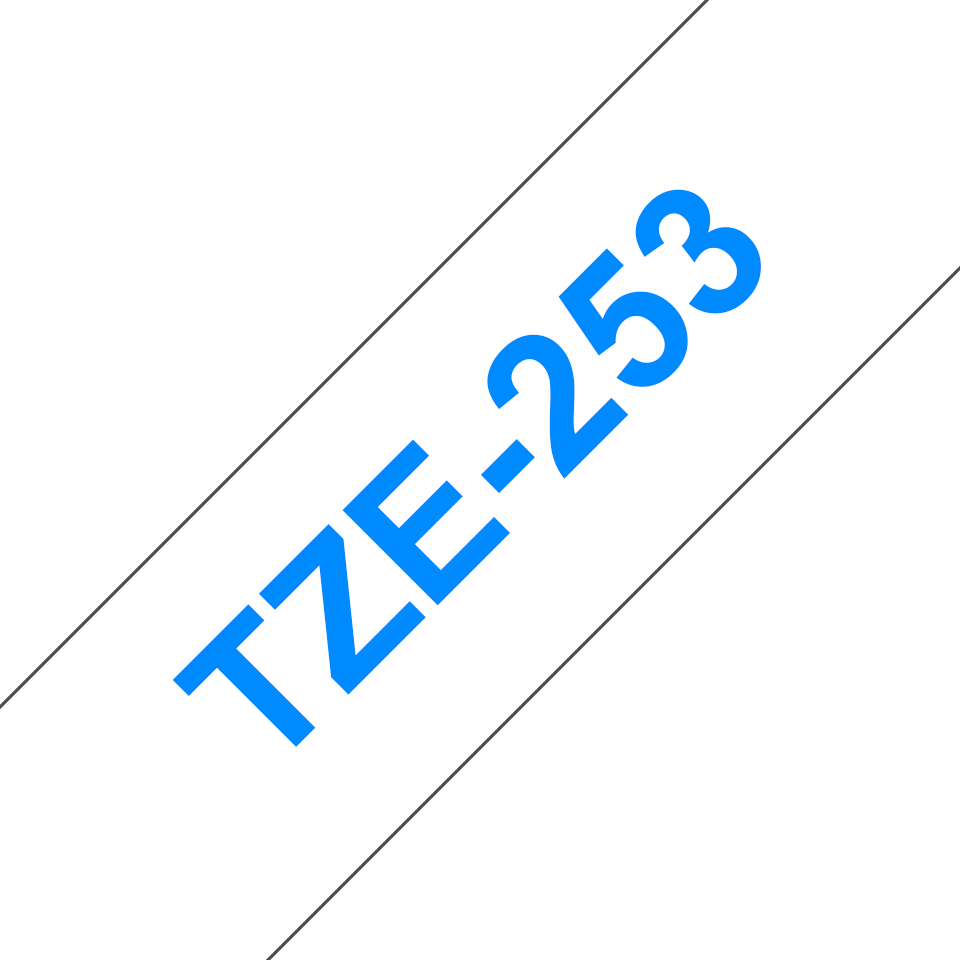 Brother TZe-253 Blau auf Weiß 24mm