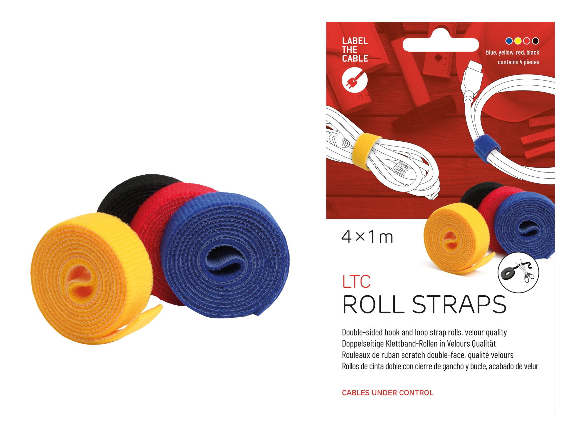 Label-the-cable LTC Roll Strap 4x1m Weiß