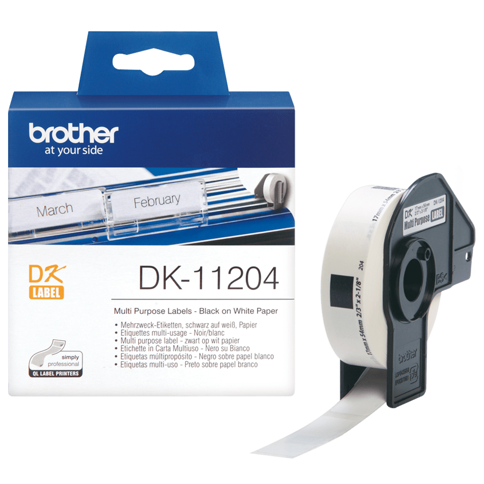 Brother DK-11204 Mehrzwecketiketten Schwarz-Weiß 17x54mm