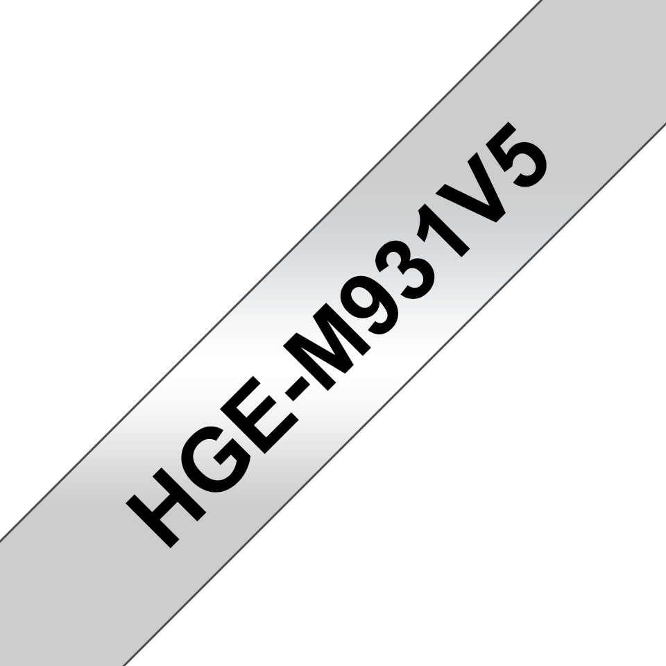 Brother HGE-M931V5 Schriftband schwarz auf silber