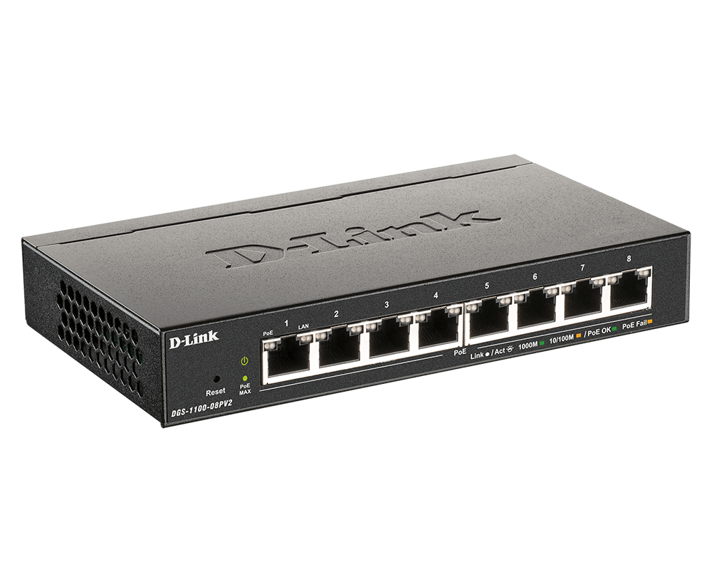 D-Link DGS-1100-08PV2 8-Port PoE Gigabit