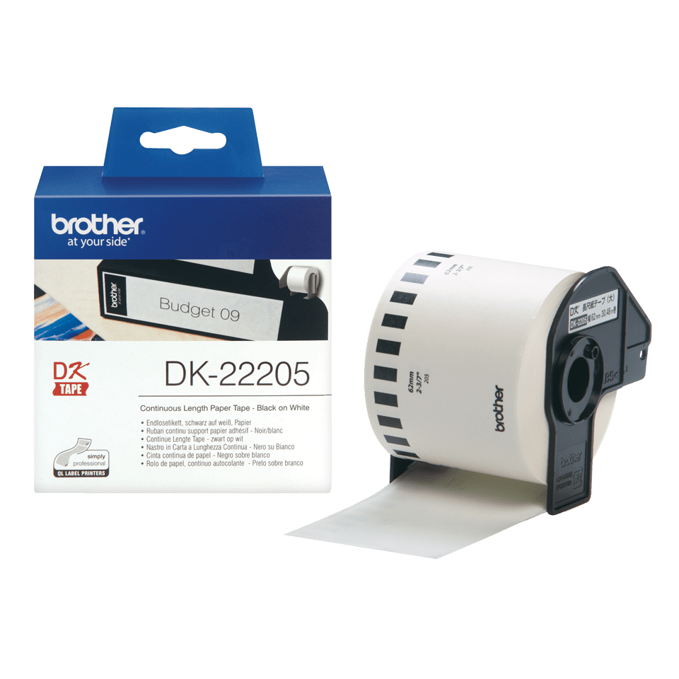 Brother DK-22205 Endlosetiketten Schwarz-Weiß 62mm x 30,5m