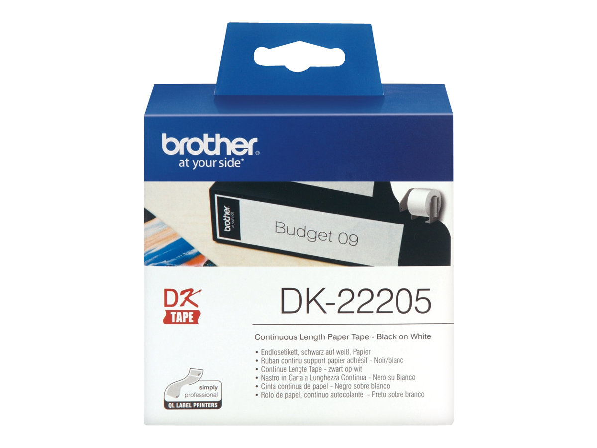 Brother DK-22205 Endlosetiketten Schwarz-Weiß 62mm x 30,5m