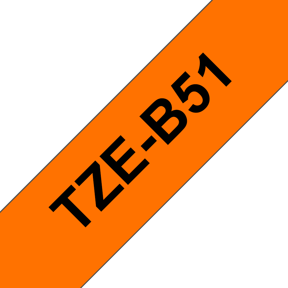 Brother TZe-B51 Schwarz auf Signalorange