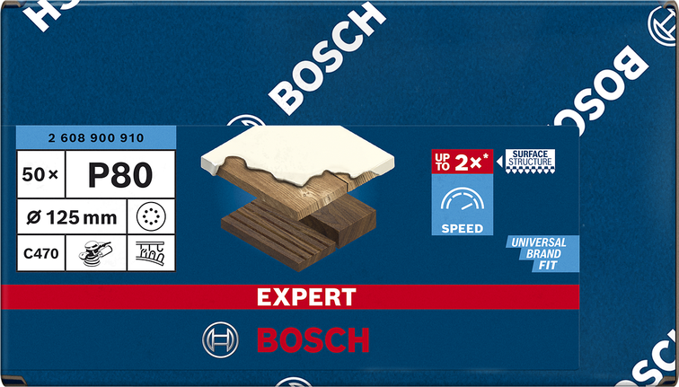 50 BOSCH EXPERT C470 Best for Wood and Paint Schleifblätter 80