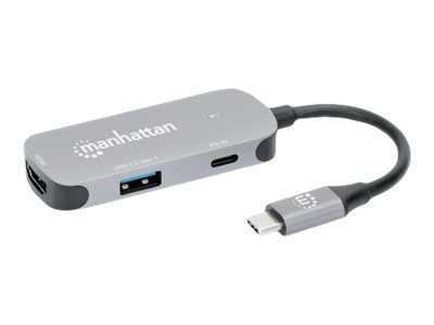 Manhattan USB-C Docking-Konverter 3-in-1, HDMI, 100W PD