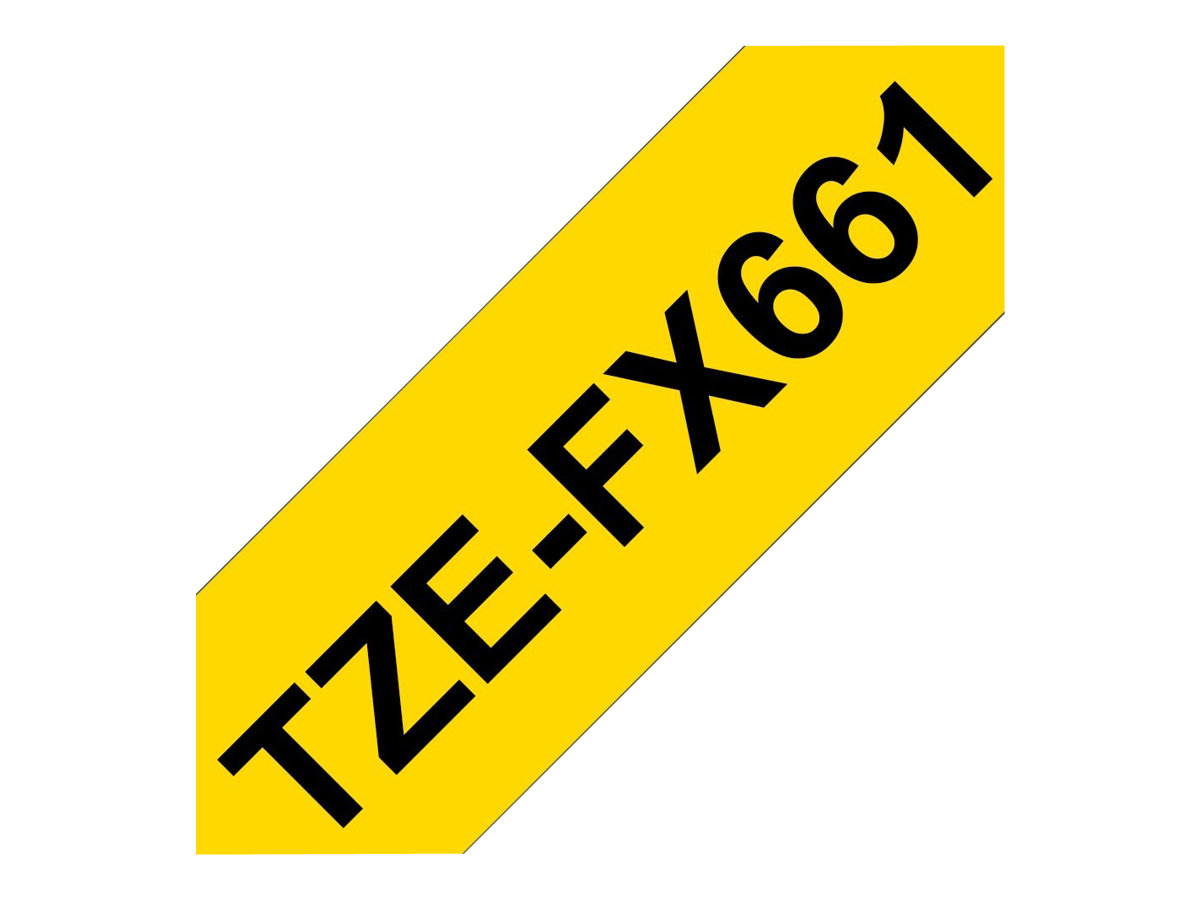 Brother TZe-FX661 Schriftband schwarz auf gelb