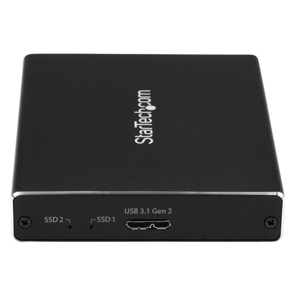 STARTECHCOM SSD Festplattengehäuse für zwei M2 Festplatten USB 31 Type C NGFF USB C Kabel USB 31 Case zu 2x M2 Adapter