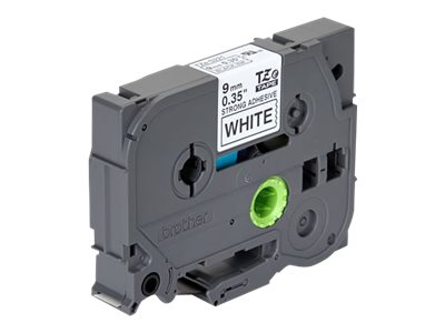 Brother TZe-S221 Schriftband extrem stark haftend Schwarz auf Weiß 9mm x 8m