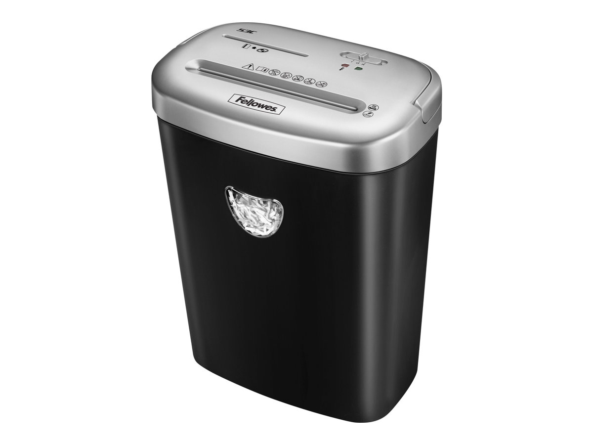 Fellowes Powershred 53C Aktenvernichter mit Partikelschnitt P4, 4 x 35 mm, bis 10 Blatt, schwarz