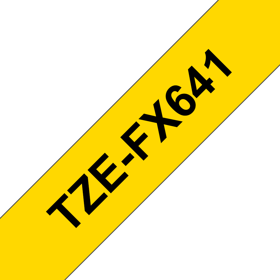 Brother TZe-FX641 Schwarz auf Gelb