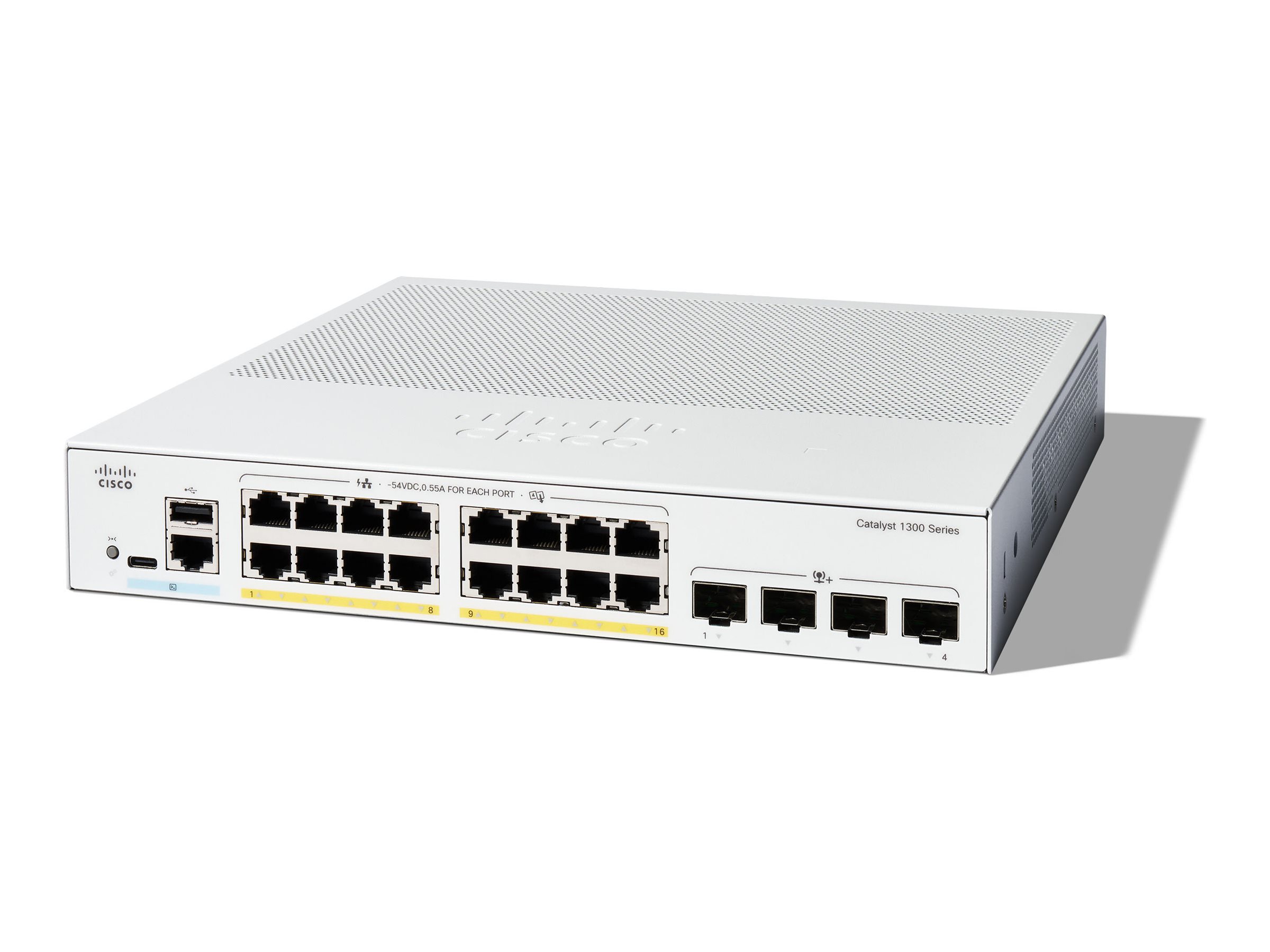 CISCO Catalyst 1300 16Port Switch PoE with 120W power budget 4 x 10G SFP Uplinks