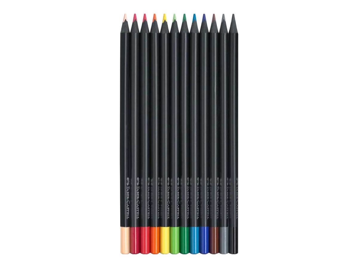 FABER-CASTELL Black Edition Buntstifte 12er Kartonetui leuchtende Farben