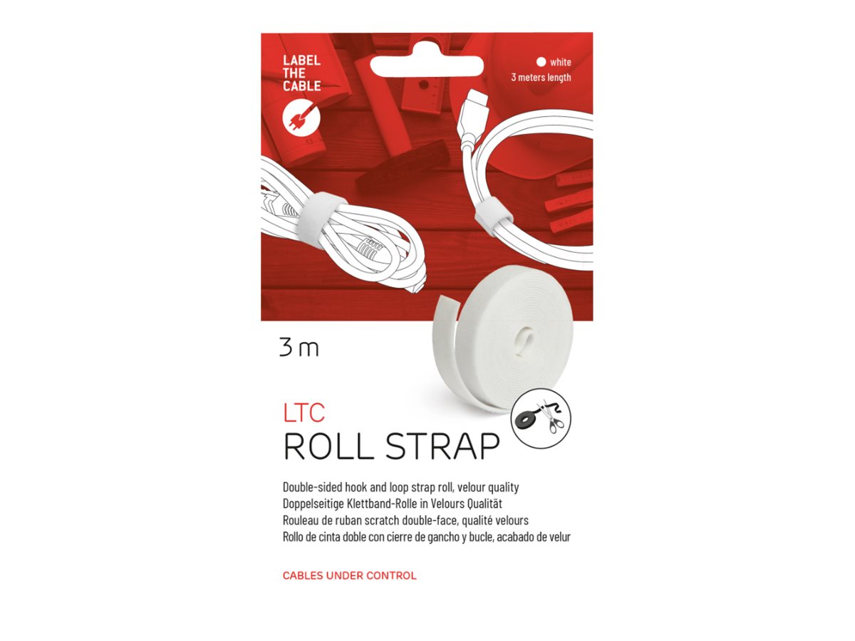 Label-the-cable Roll Strap 3m weiß