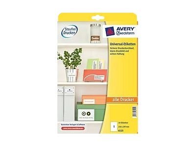 Avery Zweckform 6125 Weiß A4 permanenter Klebstoff