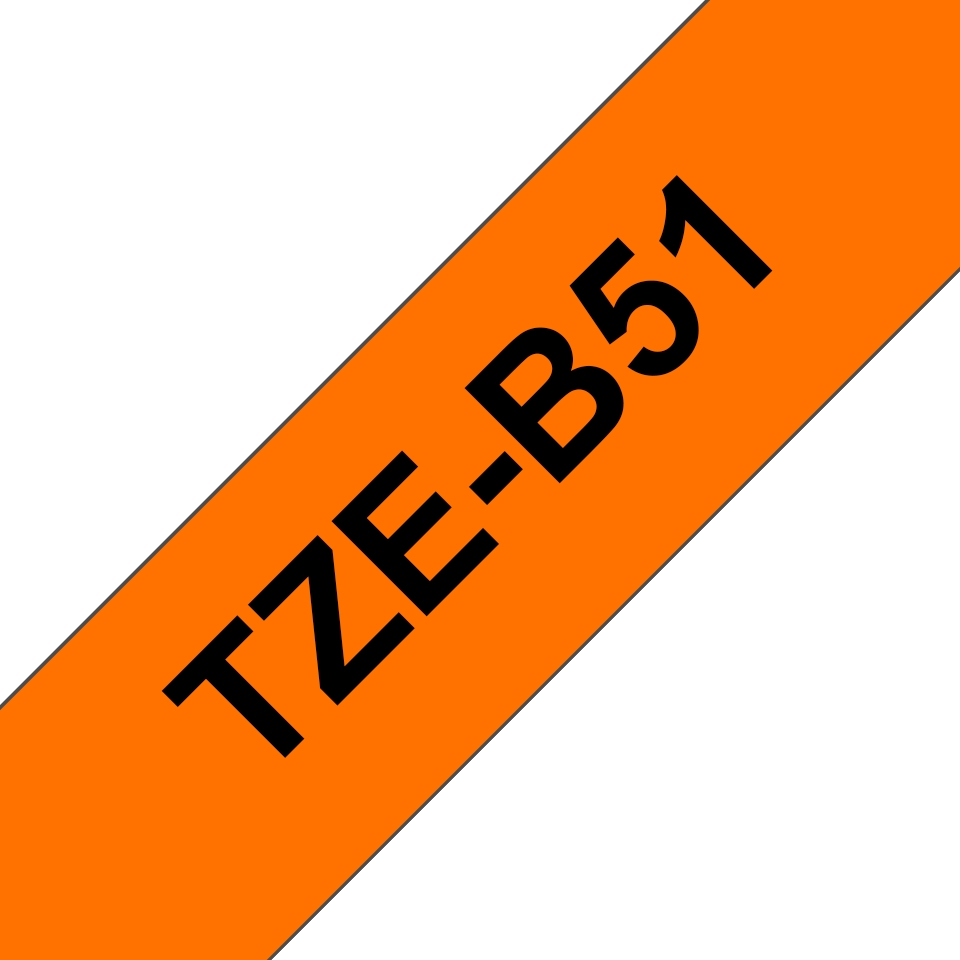 Brother TZe-B51 Schwarz auf Signalorange