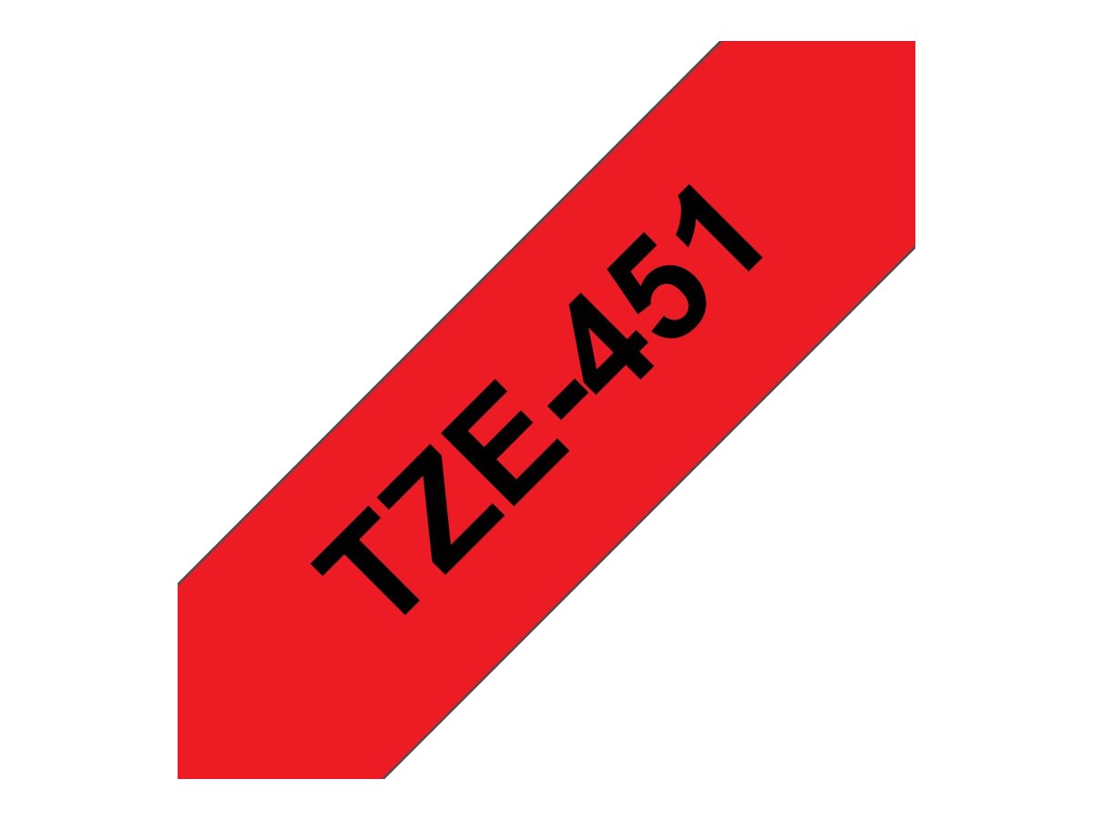 Brother TZe-451 24mm Schwarz auf Rot