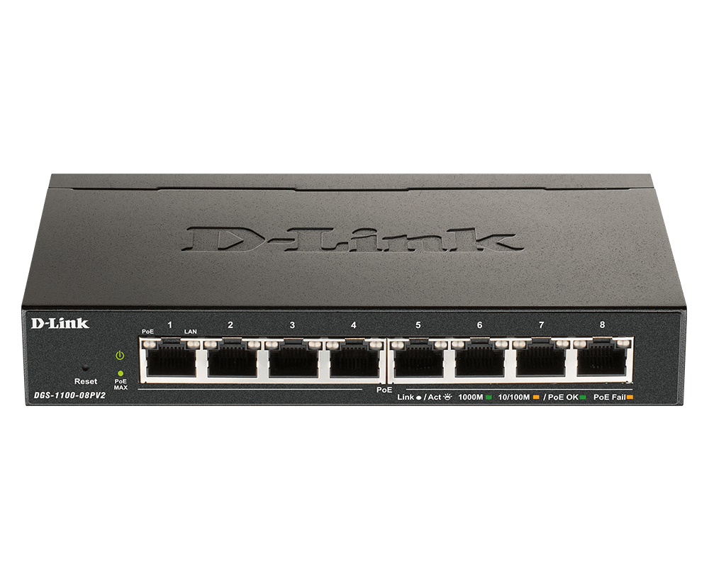 D-Link DGS-1100-08PV2 8-Port PoE Gigabit