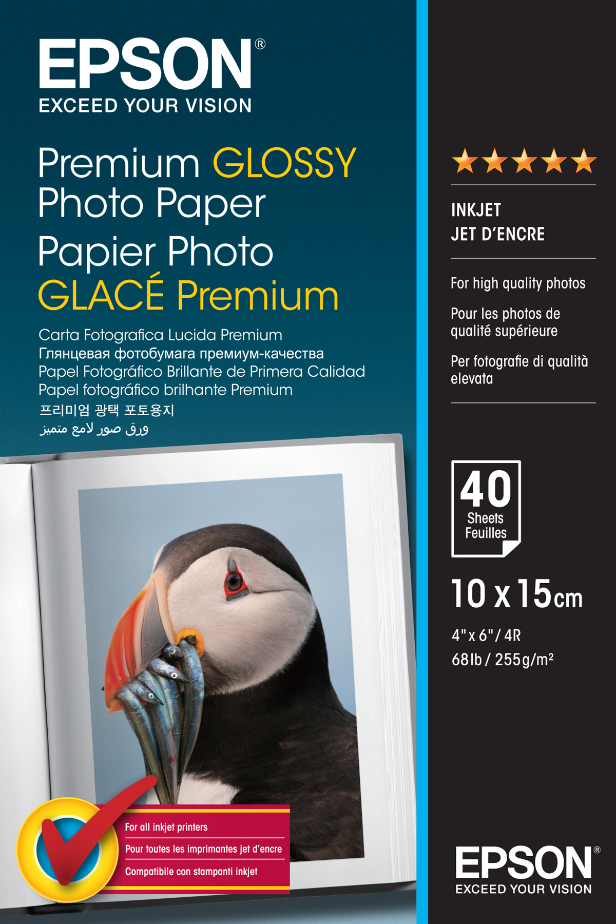 EPSON Fotopapier S042153 10,0 x 15,0 cm hochglaenzend 255 gqm 40 Blatt