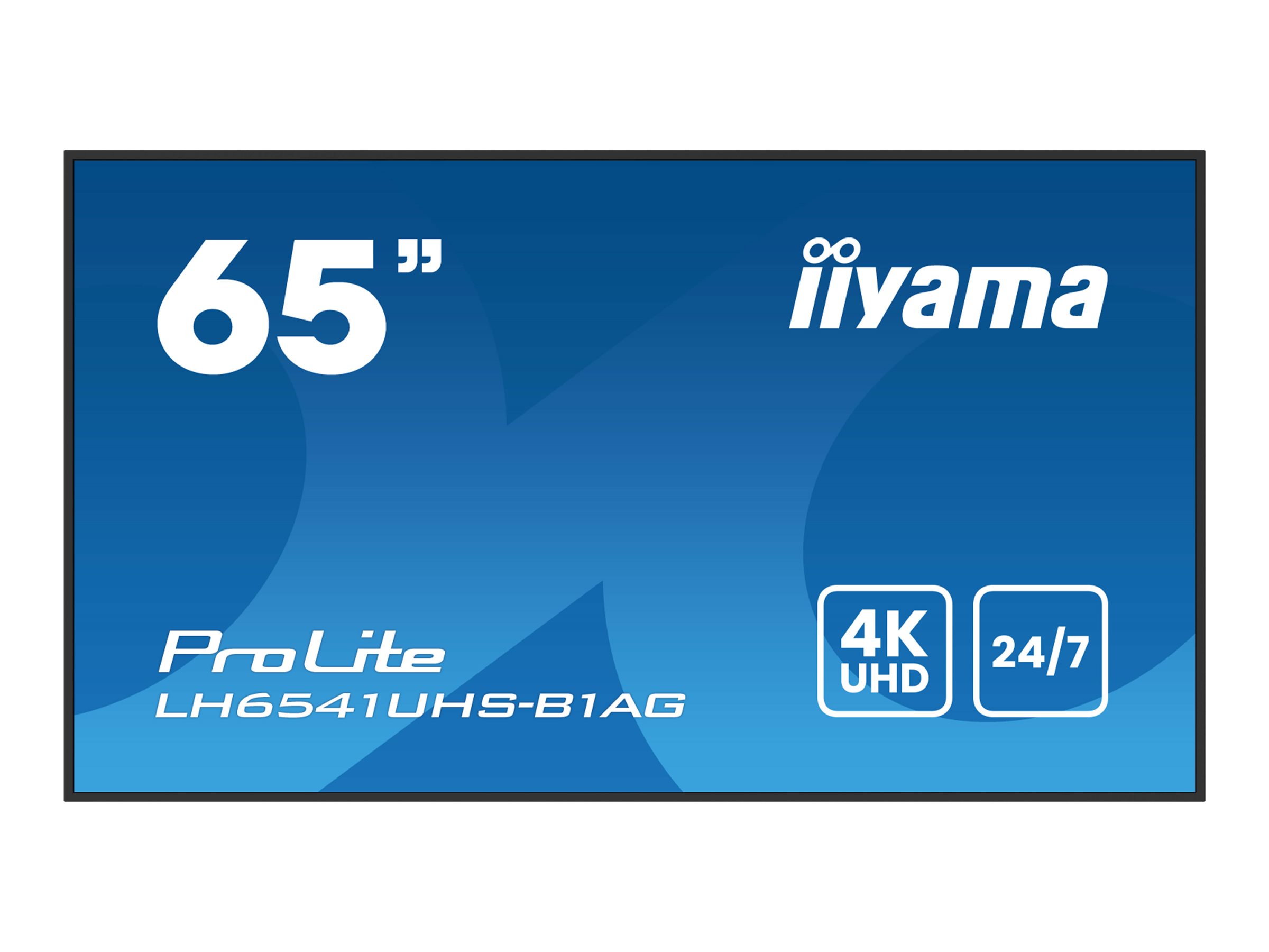 IIYAMA LH6541UHSB1AG 165,1cm 65Zoll 3840x2160 4K UHD IPS panel 1perc Haze Landscape and Portrait mode Speakers 2x 10W 3x HDMI