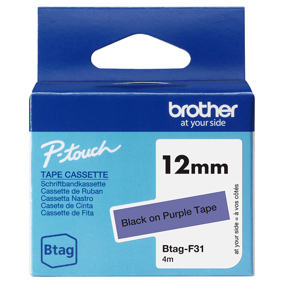 Brother BTAG-F31 Schriftband Schwarz auf Purpurrot