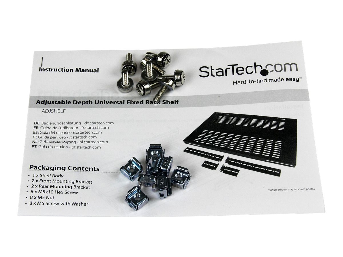 StarTech.com 19 Zoll Schwerlast Fachboden tiefenverstellbar mit Lüftungsschlitzen