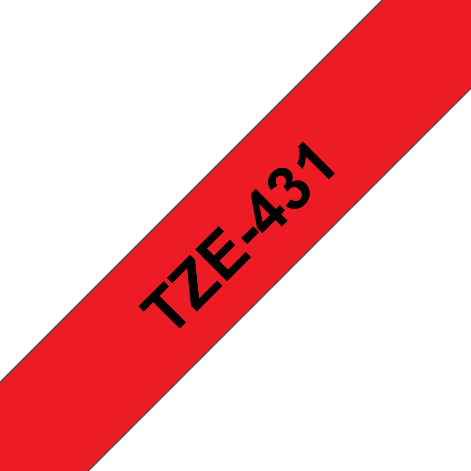 Brother TZe-431 12mm Schwarz auf Rot