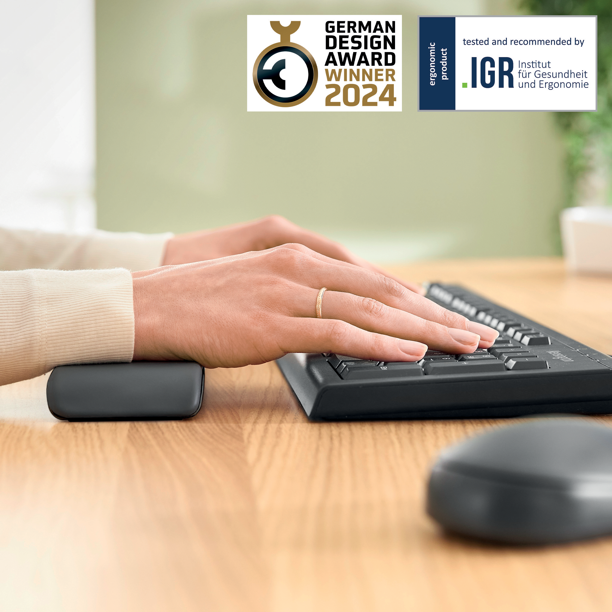 Esselte Leitz Ergo Cosy Tastatur-Handgelenkauflage dunkelgrau