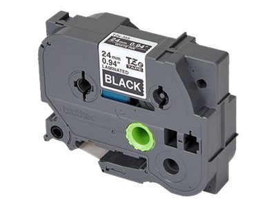Brother TZe-355 24mm Weiß auf Schwarz