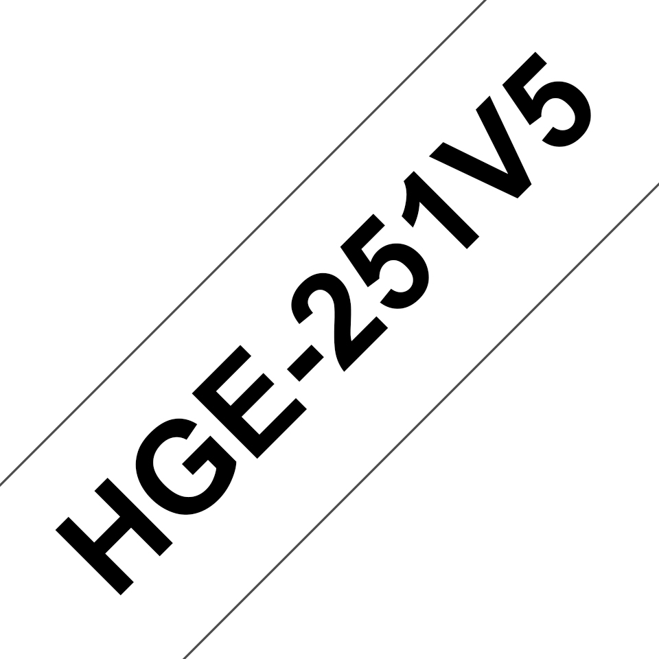 Brother HGE-251V5 Schriftband schwarz auf weiß