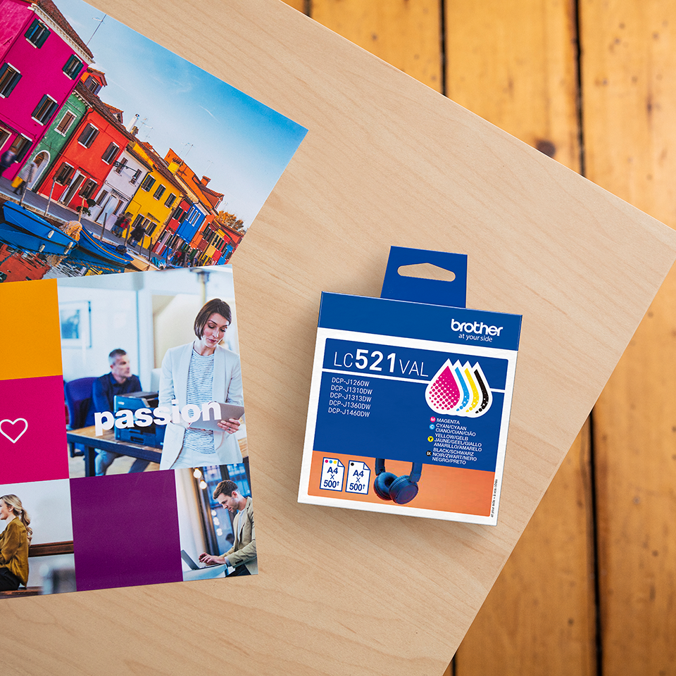 Brother LC521VAL Value Pack Schwarz Gelb Cyan Magenta