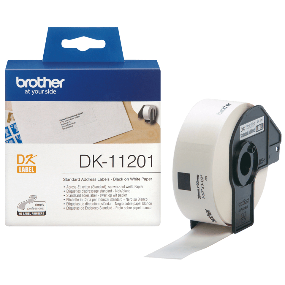 Brother DK-11201 Adressetiketten Schwarz-Weiß 29x90mm