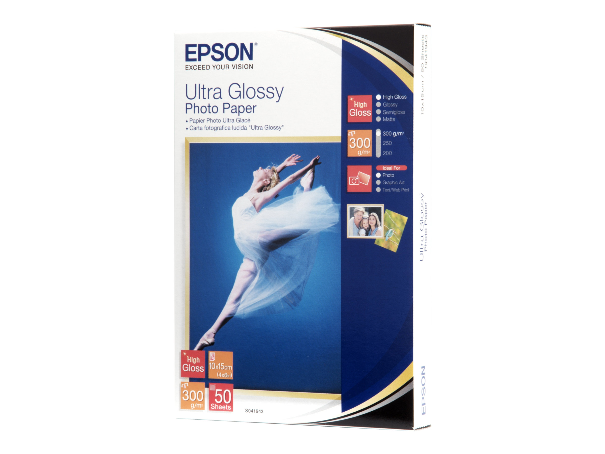 EPSON Fotopapier S041943 10,0 x 15,0 cm hochglaenzend 300 gqm 50 Blatt