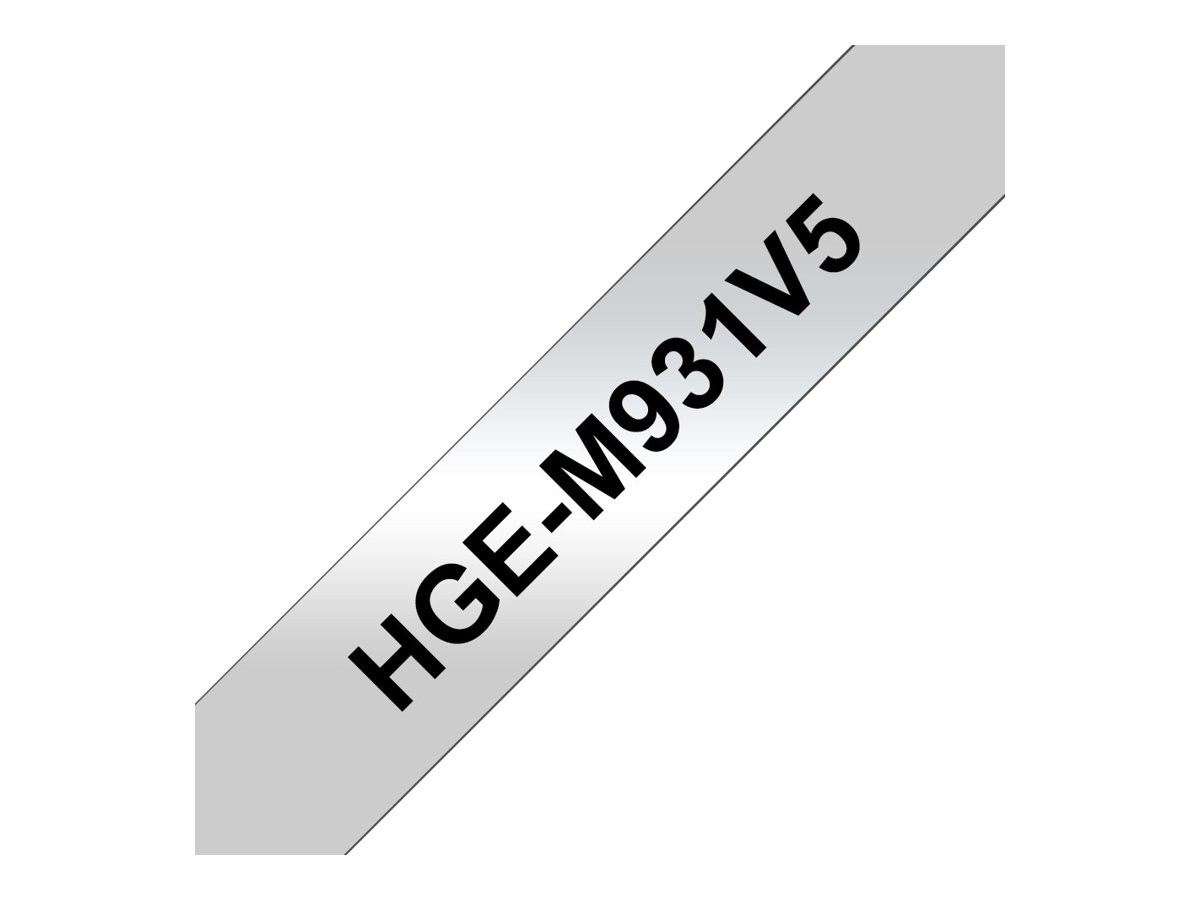 Brother HGE-M931V5 Schriftband schwarz auf silber