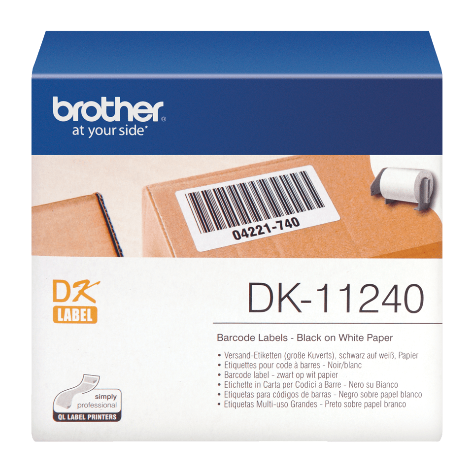 Brother DK11240 Versand Etiketten Schwarz auf Weiß 51 x 102 mm