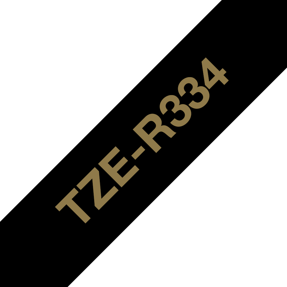 Brother TZe-R334 Seidig gold auf schwarz