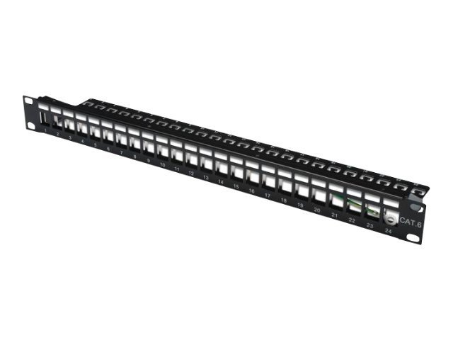 DIGITUS Patchpanel 1HE 24Port Modular Patchpanel schwarz