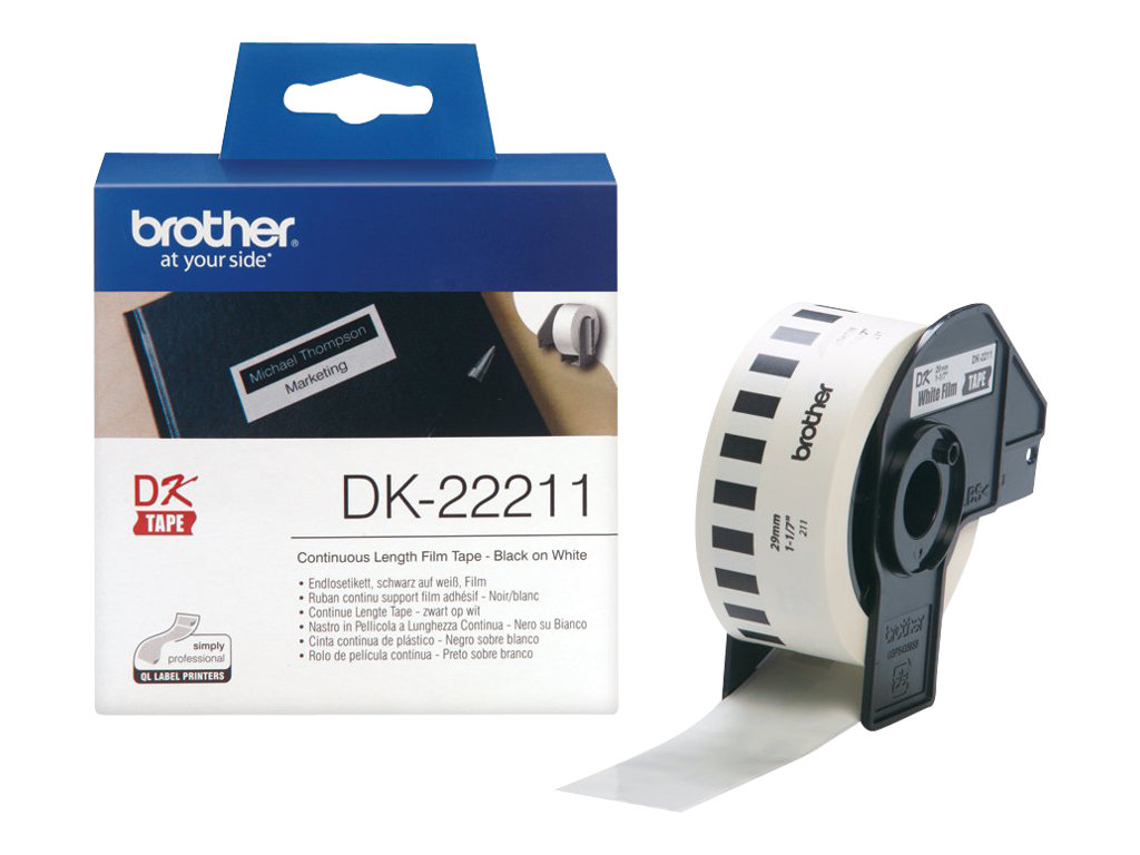 Brother DK-22211 Etikettenfilm Weiß 29mm x 15,2m